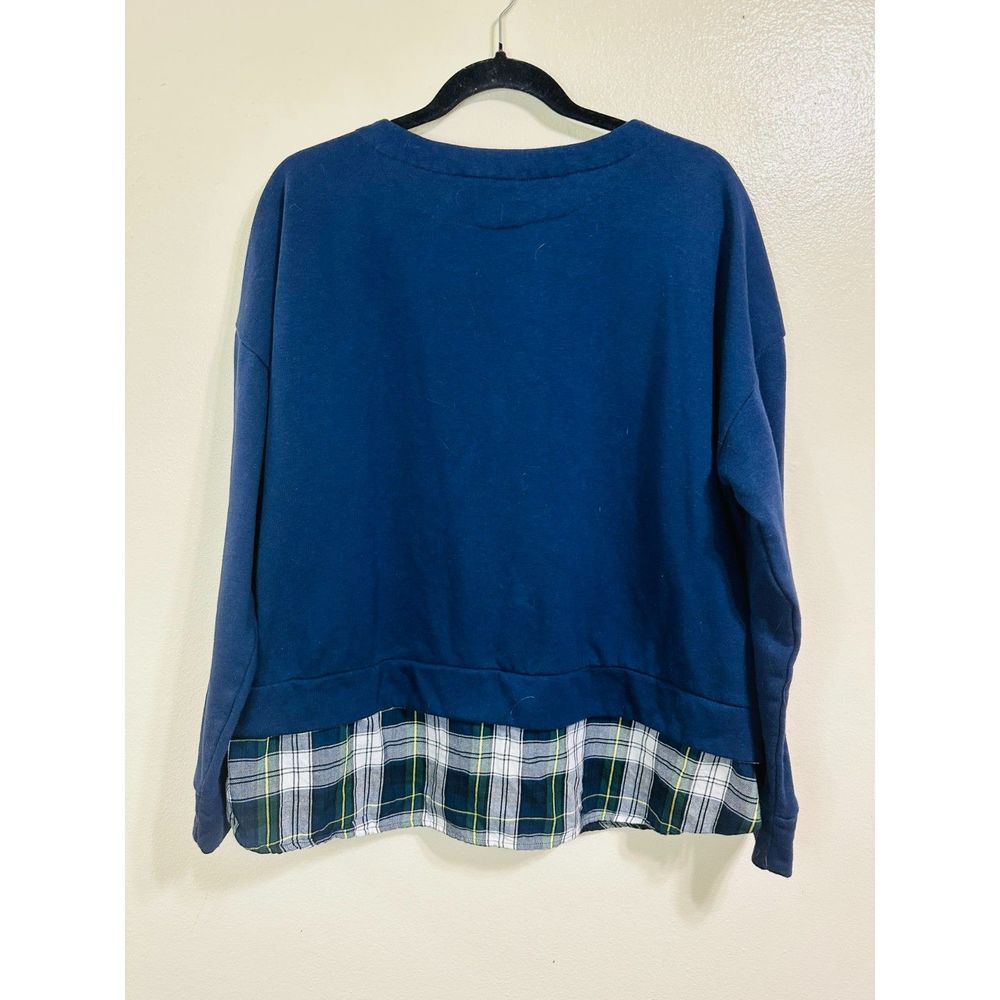 Izod Women's Langenlook Blue Sweatshirt/Flannel Preppy Shirt, Size XXL - Picture 2 of 3